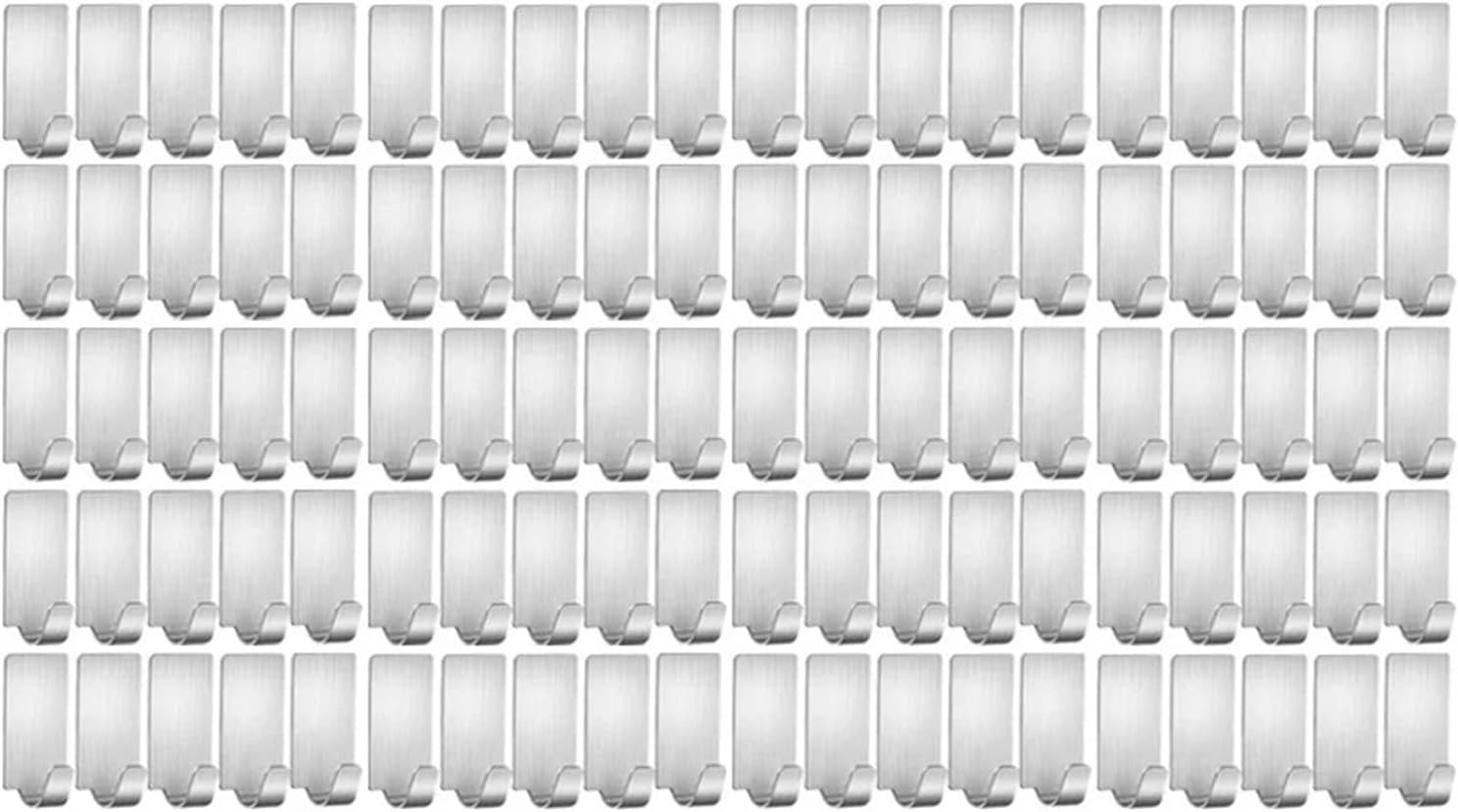 100/5Pc Self Adhesive Stainless Steel Hook Small Heavy Wall Hanger Hook Bathroom Organizer Towel Rack Multi-Purpose Kitchen Hook(100PCS)