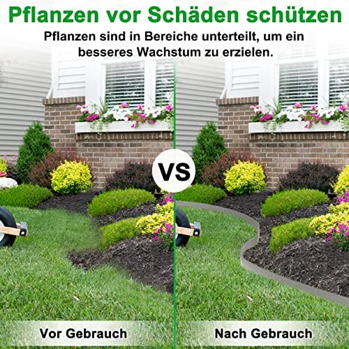 LARS360 Plastic Lawn Edging 20 m Flower Bed Edging Lawn Edging Flower Bed Edging (118 mm x 4 mm, Green) - Easy to Use - Flower Bed Border UV and Weather Resistant