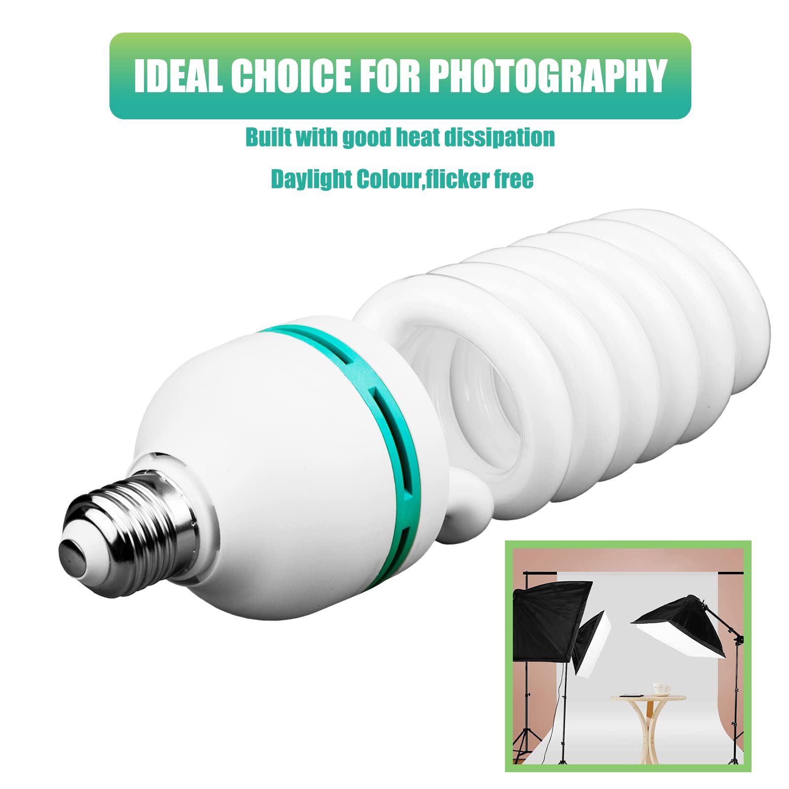 E27 5500K 50W = 135W Photo Studio Ampoule Vidéo Lampe Photographie Lumière du Jour Lampe de l'ampoule E27 135W Ampoule Eclairage Continu pour Softbox Parapluie