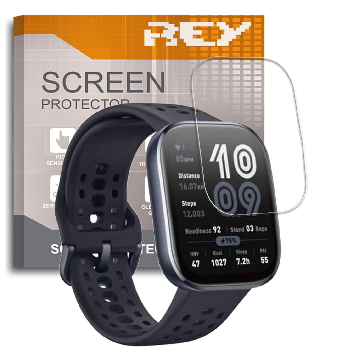 REY 6X Protector de Pantalla para XIAOMI AMAZFIT BIP 6, (Pack 6)
