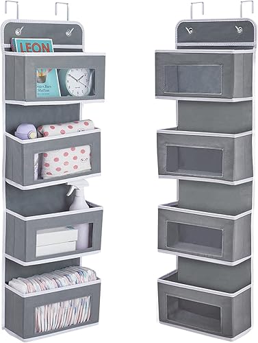 Organizador colgante de 4 estantes para colgar sobre la puerta, almacenamiento de montaje en pared para dormitorio, organizador de puerta con
