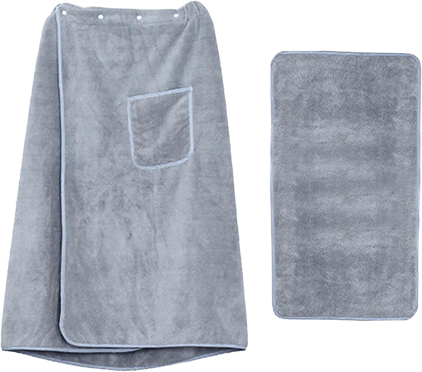 VOCOSTE 2 Pcs Men's Bath Wrap Towel, Body Wrap for Shower
