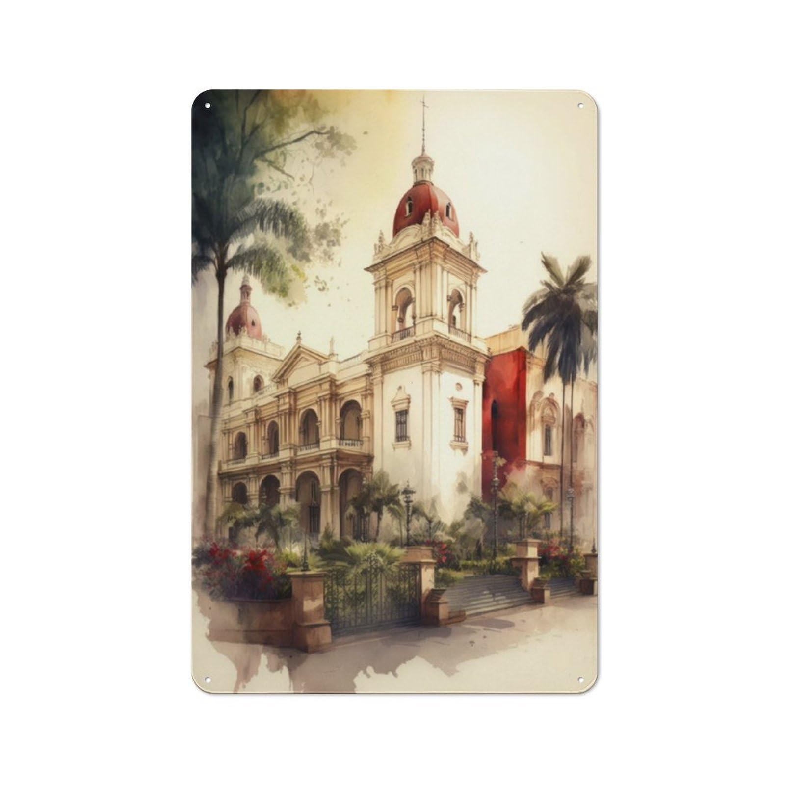 Junmoney San Francisco Monastery Classic Metal Wall Decor 30X20cm, Tin Sign For Bar, Kitchen, Garage Or Games Room