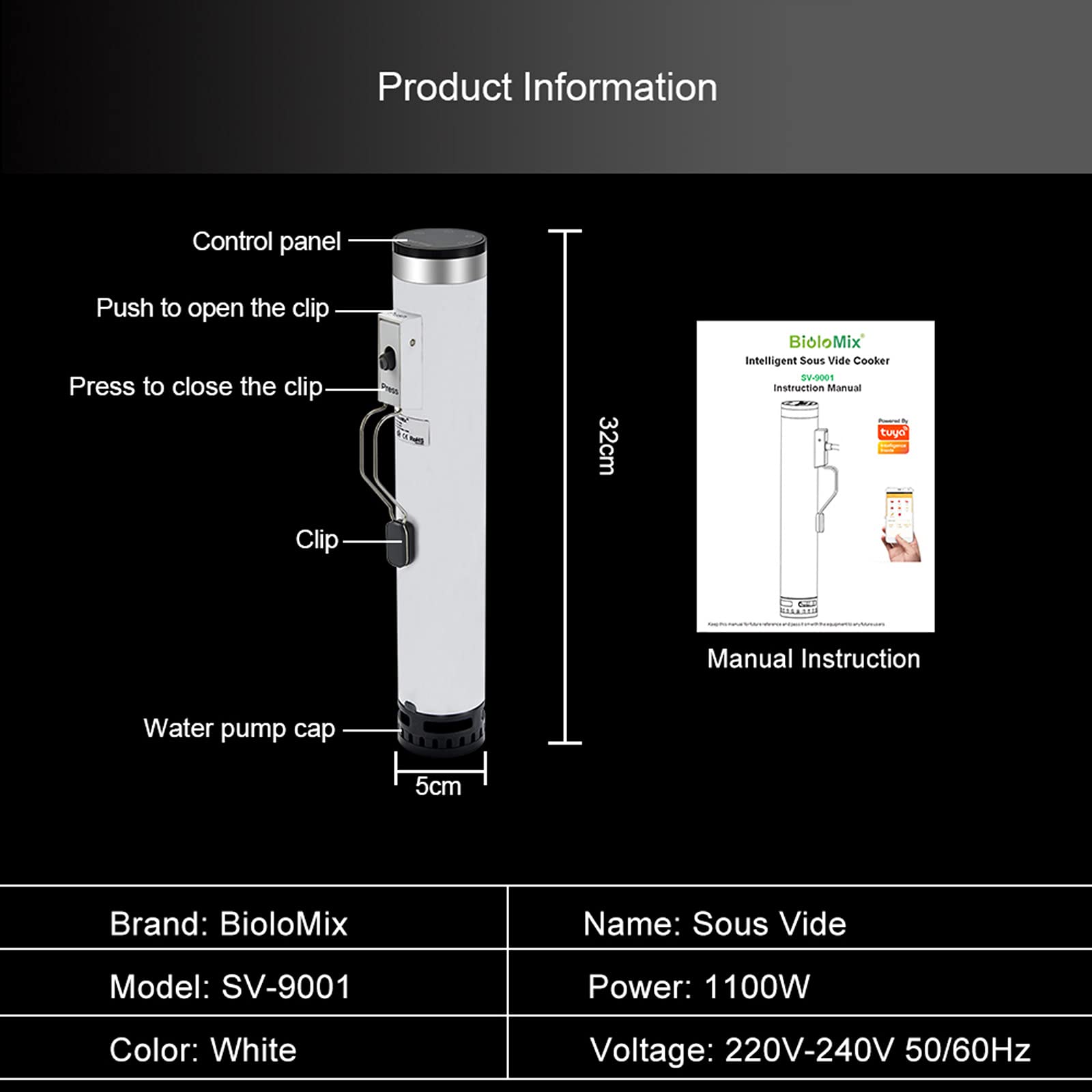 IPX7 Resistente al agua Sous Vide WiFi Precision Cooker Precision Cooker Inmersion Circulator con control preciso de temperatura y tiempo para una alimentación saludable