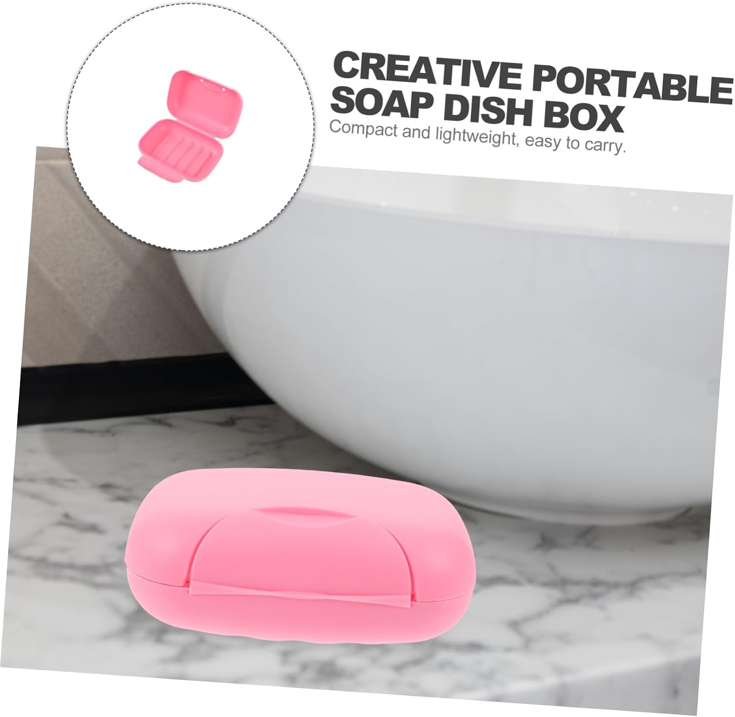 Ipetboom Portable Leakproof Soap Box Large Pink Sealed Travel Soap Holder Container with Lock Compact Lightweight Case for Camping Hiking Bathroom Use