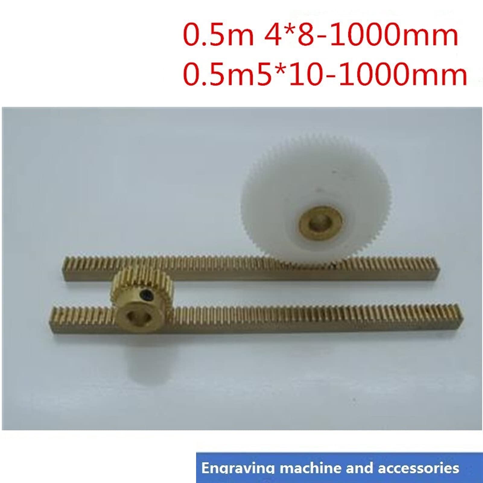 TMP1105 1pc Width High 4x8/5x10 Brass Spur Gear Rack Right Teeth L1000mm Brass Black Oxide CNC Parts Modulus 0.5m (Color : 4 and 8, Guide Length : 1000mm)