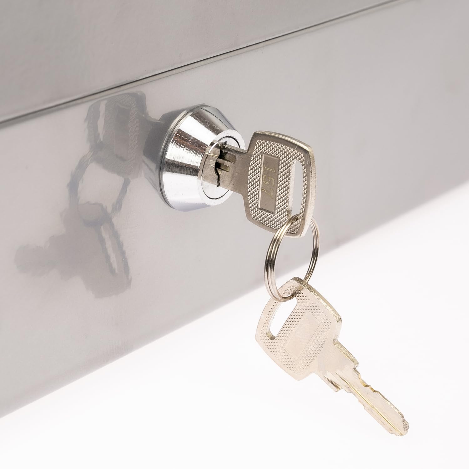 HMF Cassetta portavalori con chiusura a chiave, Cassa con inserto portamonete, 6 scomparti per monete | 15 x 12 x 8 cm | Argento