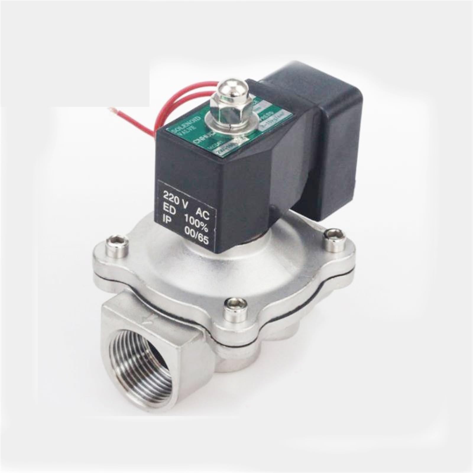 YX55POU12 3/8inch Solenoid Electric Water Valve 220v 12v Stainless Steel Normally Closed Non-hot DIN 1Pcs(Bsp-120vac,2W-10 VITONSEAL)
