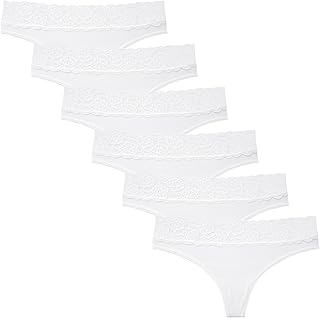 INNERSY String Thong Women's Lace Sexy Underwear Women Hipster Underwear Cotton Pack of 6