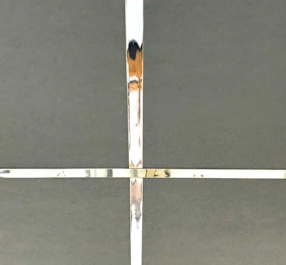 10x Mirror/Chrome Suspended Ceiling Grid Component, Mirroring Cross Tee Section 600mm x 24mm T24 T600