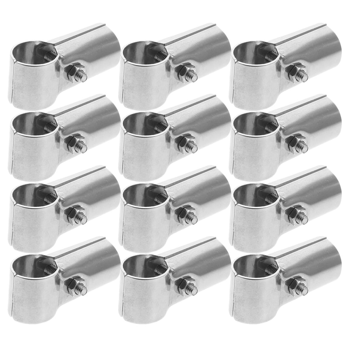 Pince de Fixation Tube Inox 25mm, Lot de 12 Pièces, Argenté