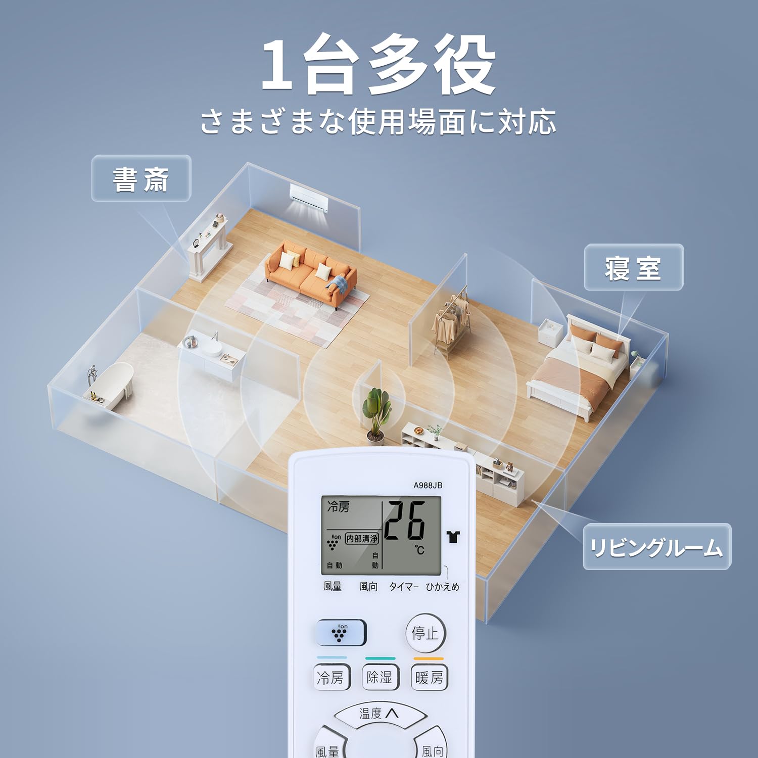 Amazon.co.jp: エアコンリモコン A988JB for SHARP シャープエアコン