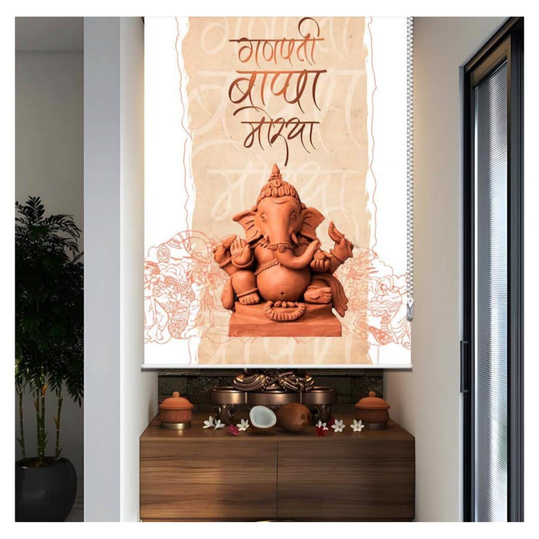 Printed Roller Blinds Blackout Blinds Spiritual & Decorative Window Shades Without pelmet Multiple Divine Designs Choose Size & Style for Mandir, Backdrop, or Home Decor. (Collection No.1)-image-12