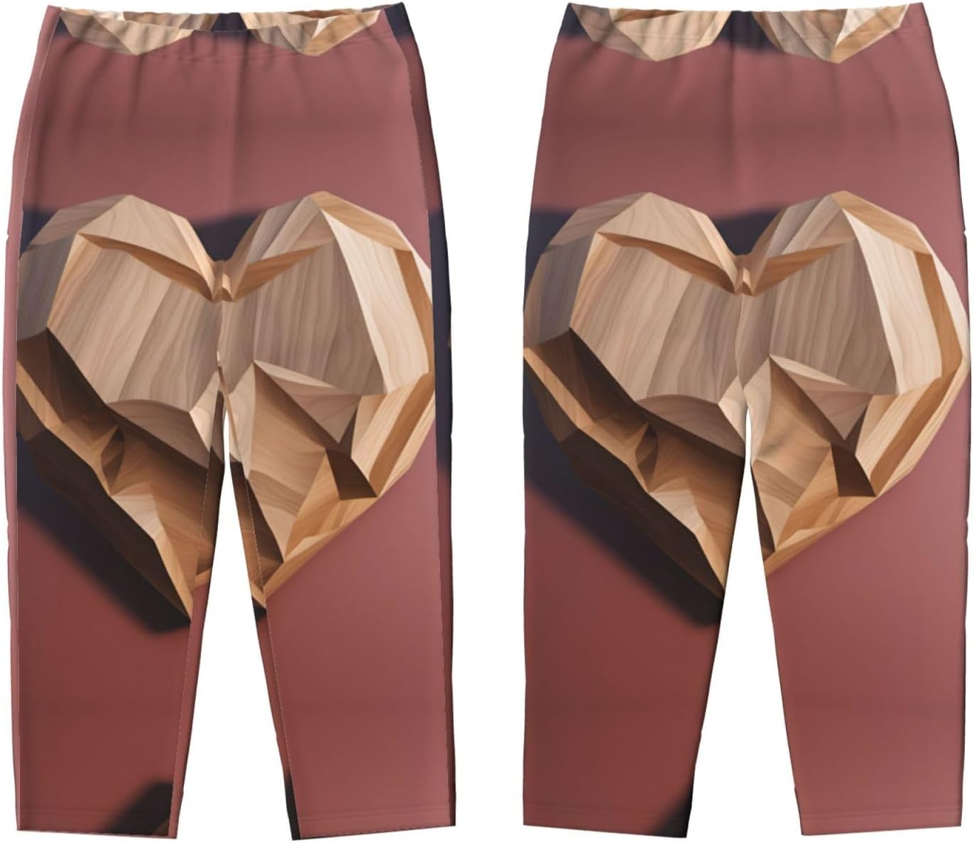 Wood Heart Print Comfortable Pajama Pants,Teenagers Pajama Pants,For Both Lounging At Home And Outings