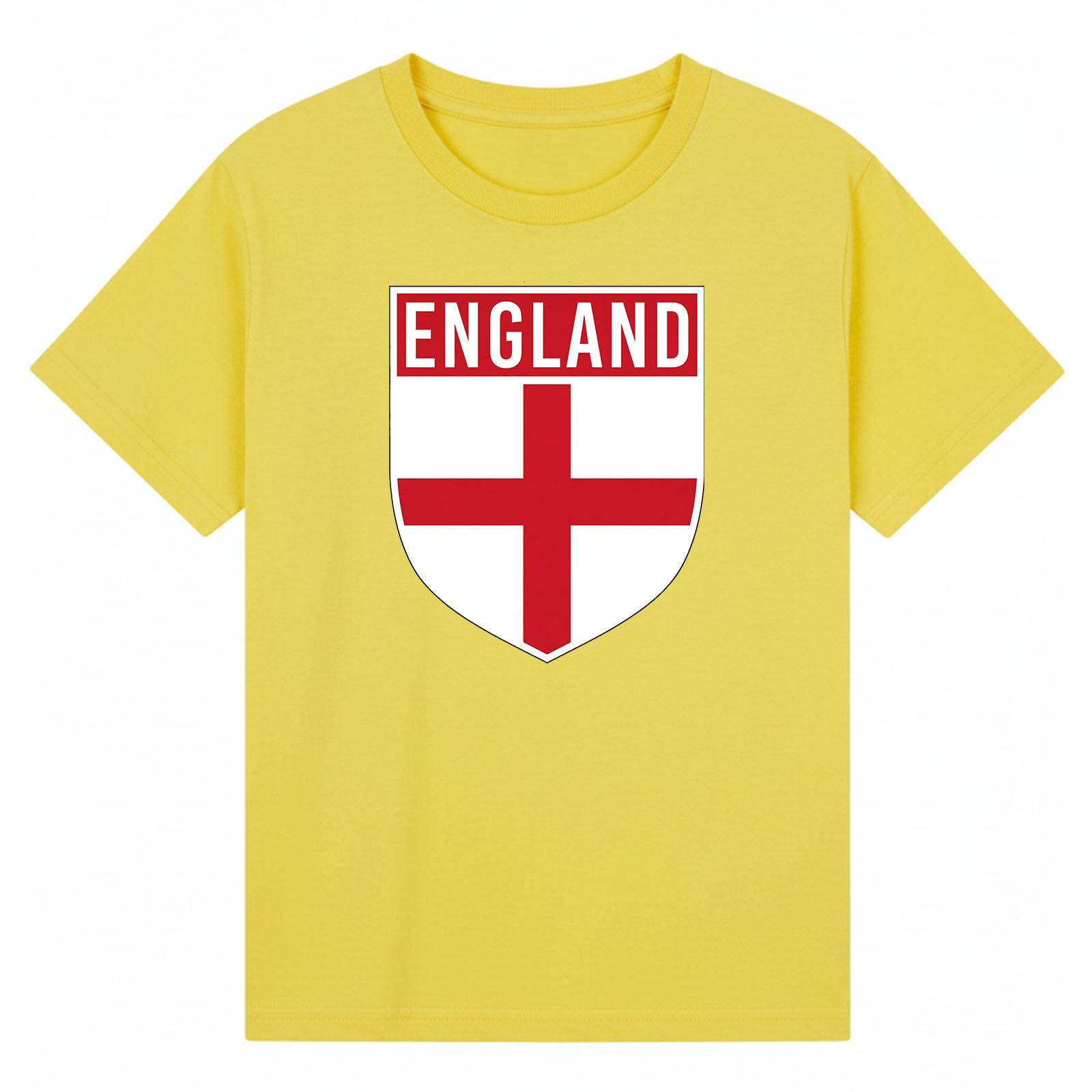 England Soccer Sports Football Boys Kids Graphic Number T-Shirt Novelty Retro Fan Tee USA Mexico Canada Host Nations Supporters Top Yellow 3-4Y