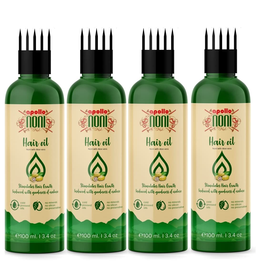 apollo NONIHair Oil is the best Herbal Hair Oil - Hair Growth Oil, infused with Vitamin e for hair which works as hair fall control oil and best oil for hair fall Multi-Purpose Hair Treatment 400ml