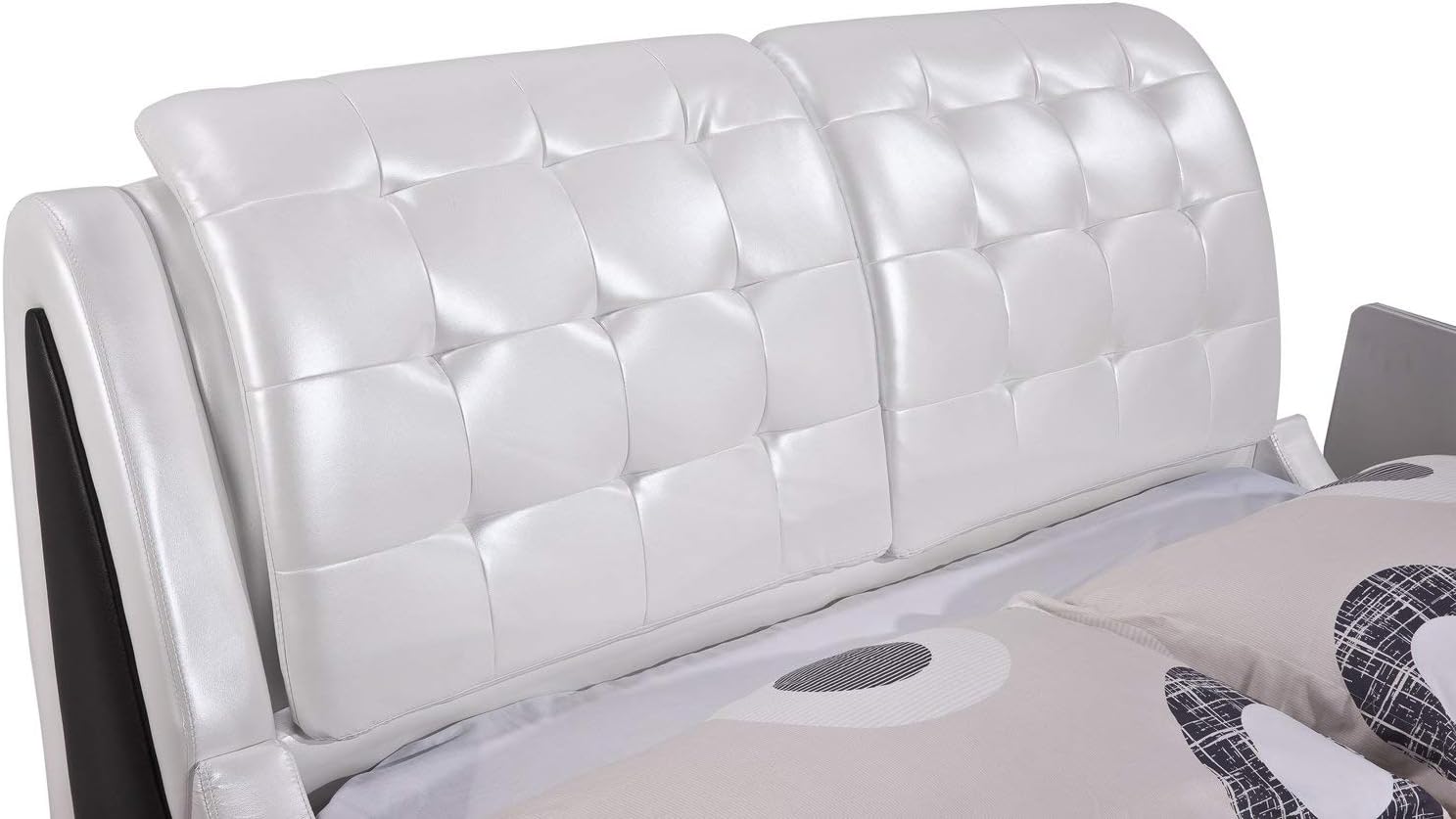 Container Direct Eastern King Platform Bed, Pearl White/Black