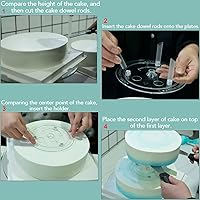 Vista 5 de Juego de 20 varillas de plástico para tartas y 12 tacos transparentes apilables para tartas con 4 separadores de pasteles para pasteles de 4, 6, 8