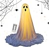 Light Up Ghost Halloween Decorations | Creepy Lighted Ghost Outside Decor With Remote Control - Eerie Home Accents for Festival Holiday Lawn Party Gardens Porches Escape Room