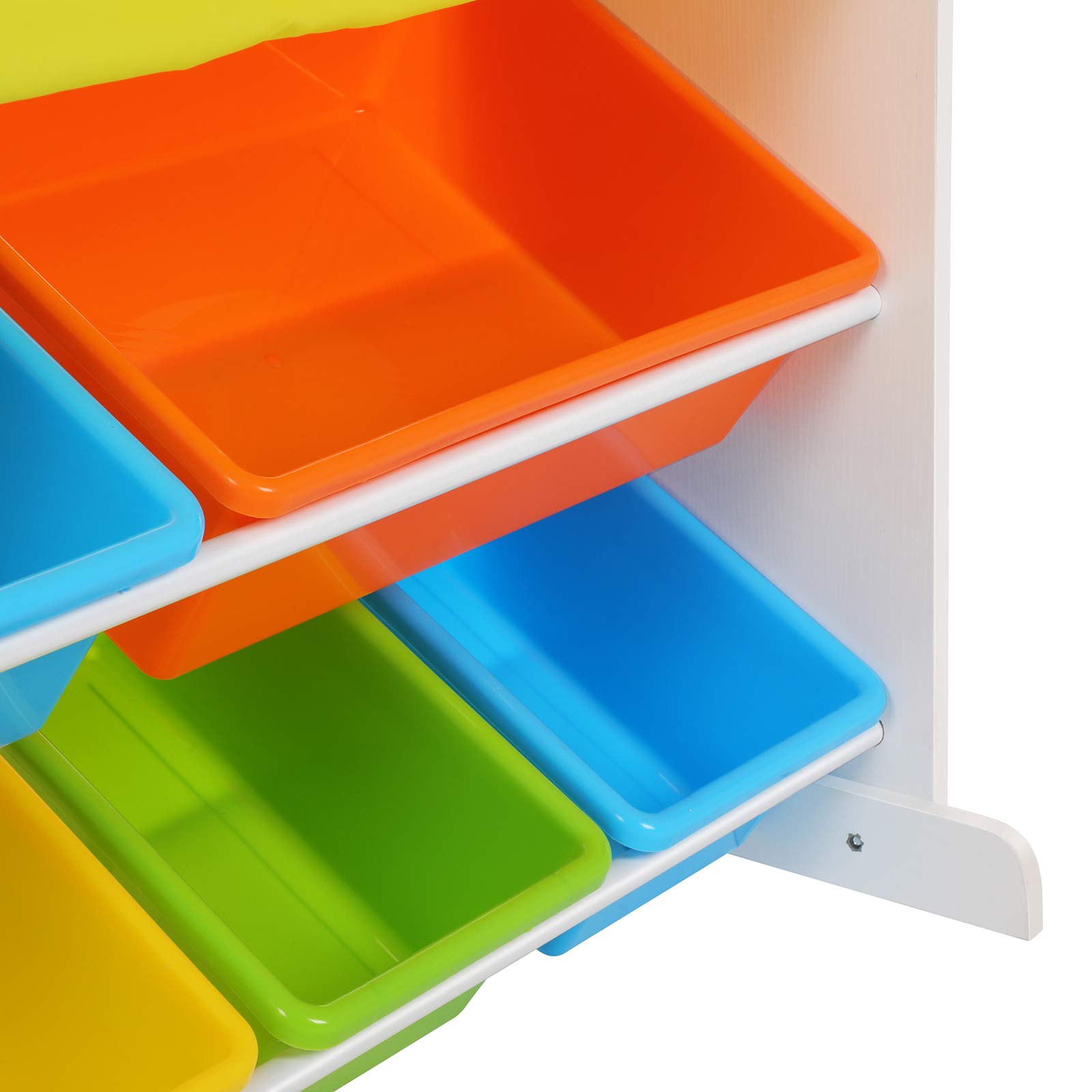 SONGMICS Wooden Book Storage Rack Toy Boxes and Storage Unit with Anti