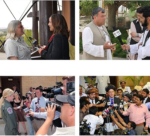 Miniatura 5 de Logotipo de micrófono personalizado Caja de equipo vivo Cubo Triángulo Caja de entrevista Karaoke mic Banderas (triángulo azul)