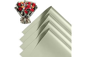 Buperor 20 Sheets Green Bouquet Wrapping Paper