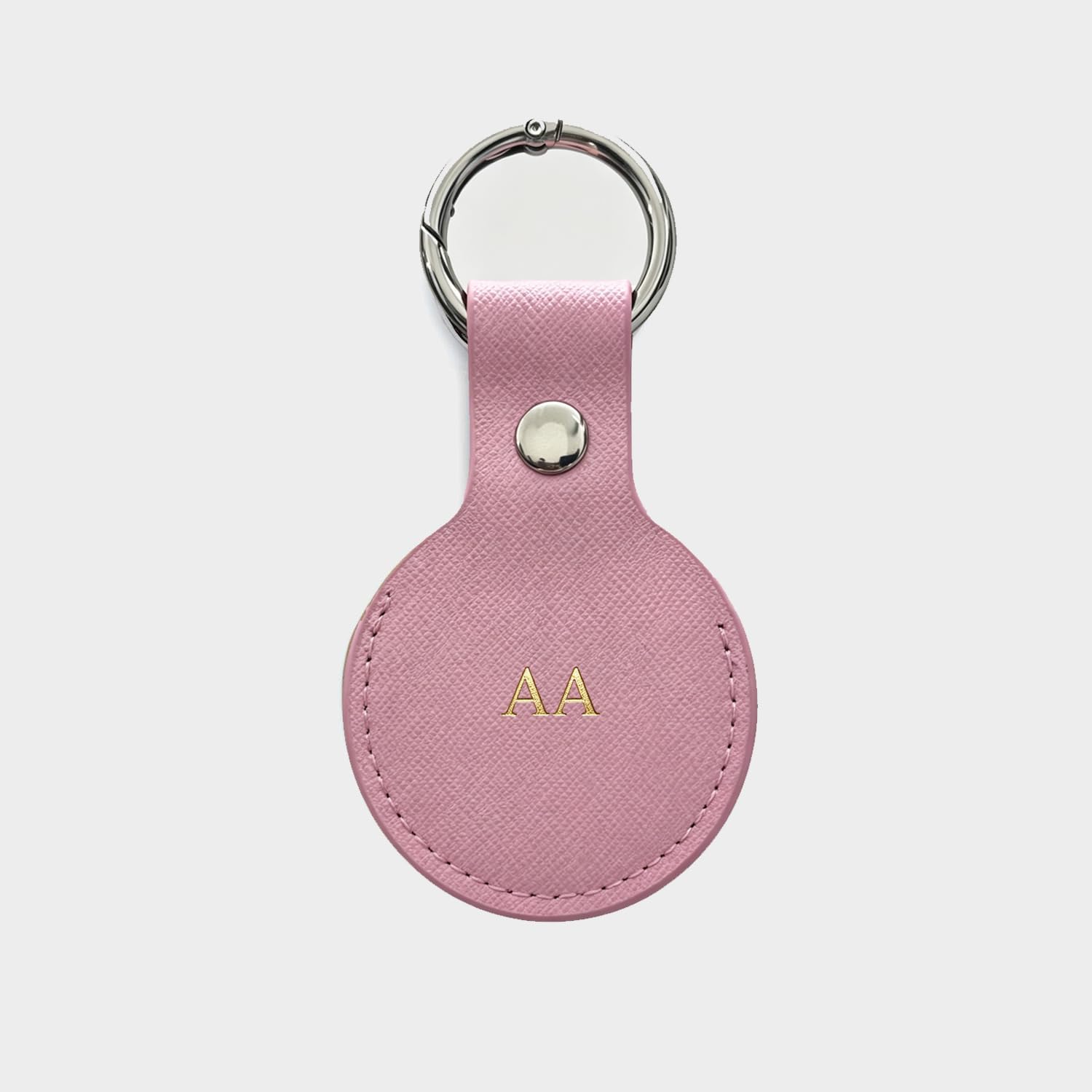 Personalized Keychain Case for AirTag, Protective Holder with Clip (Pink)