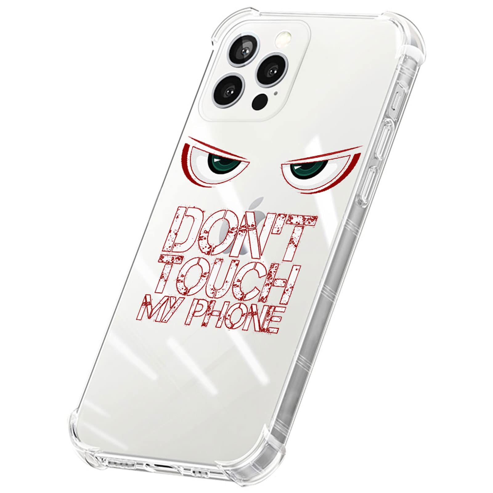 iPhone 13 Pro Clear Case,Clear with Hostile Look Transparent Cases for Girls Boys, Shockproof with TPU Silicone Bumpers Anti-Scratch Cover for Apple iPhone 13 Pro