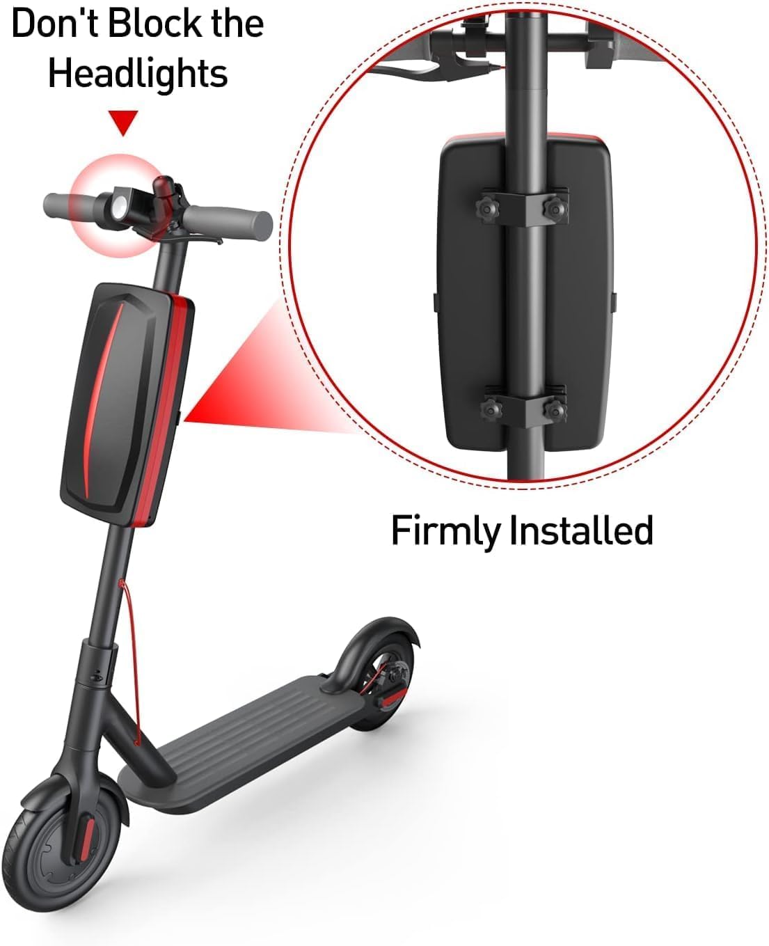 Bolsa para scooter de 8 L, cesta plegable impermeable universal, kit de accesorios para colgar en la parte delantera para adultos, niños, parrillas