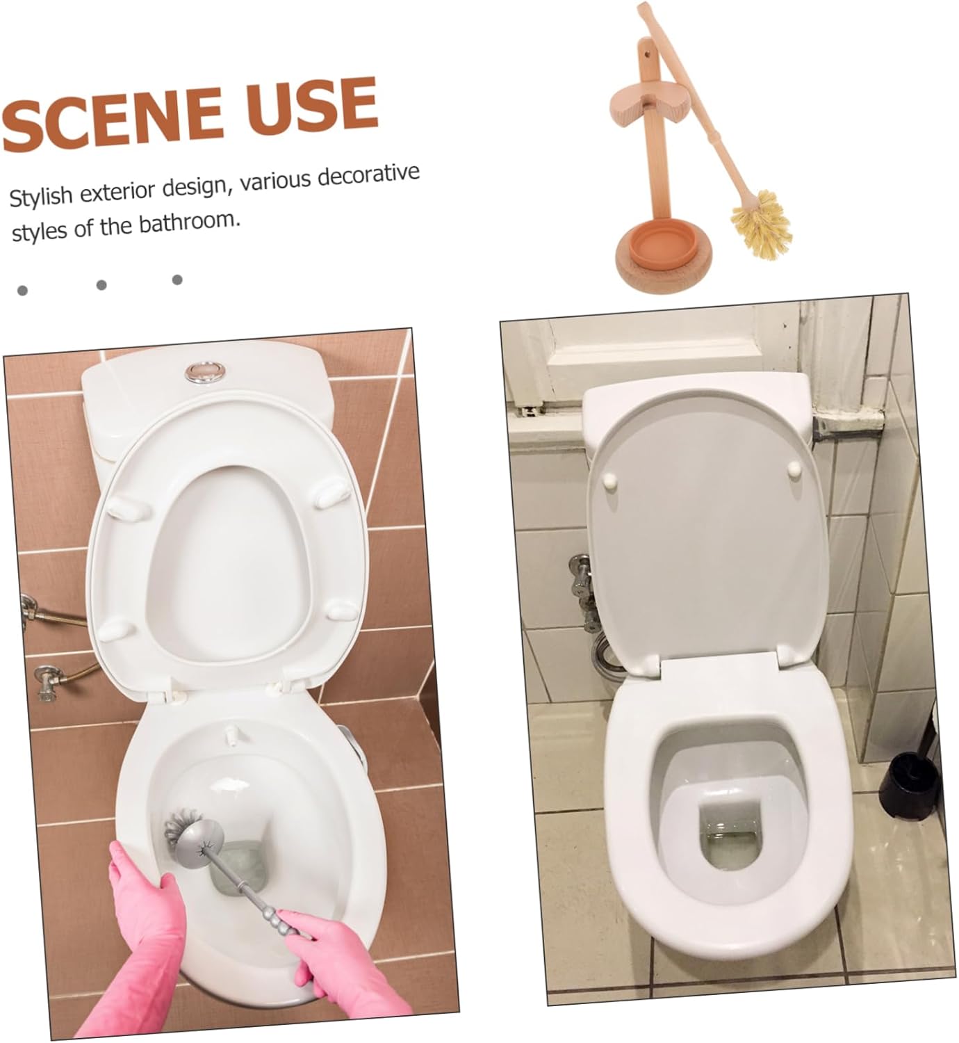 1set Multifunctional Toilet Cleaning Brush with Soft Bristles and Base for Bathroom Cleaning for Toilets Sinks and Bathtubs