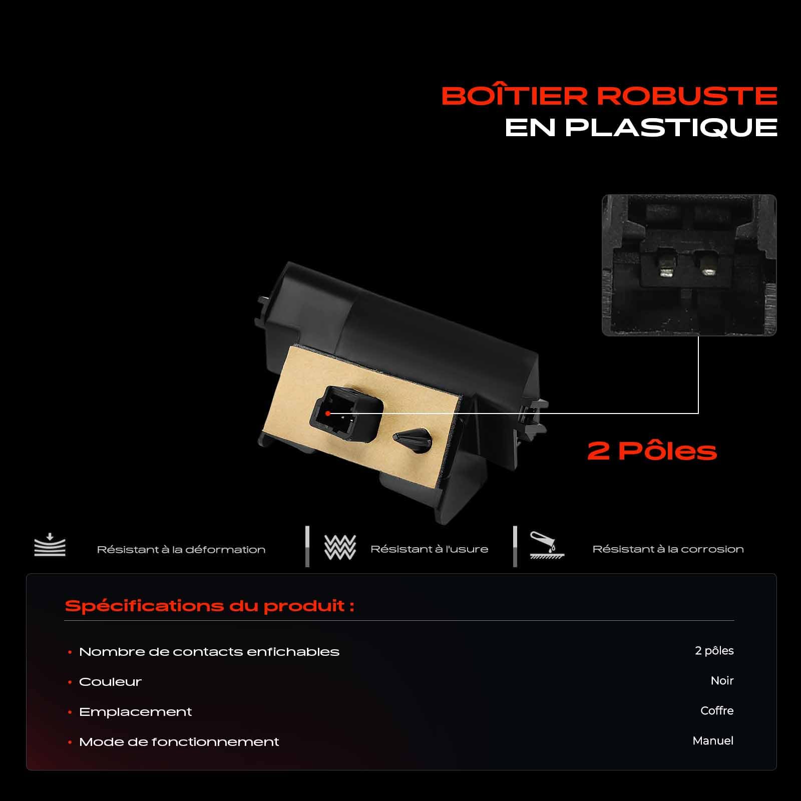 Frankberg Interrupteur de poignée de hayon, hayon, 2 broches 8726V7 | Compatible avec: C4 Grand Picasso I UA