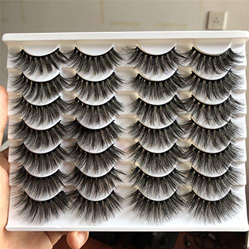 ALICROWN Long Fluffy Eyelashes Natural Look False Lashes Mixed Lightweight Handmade Soft Volume 14 Pairs Faux Mink Pack