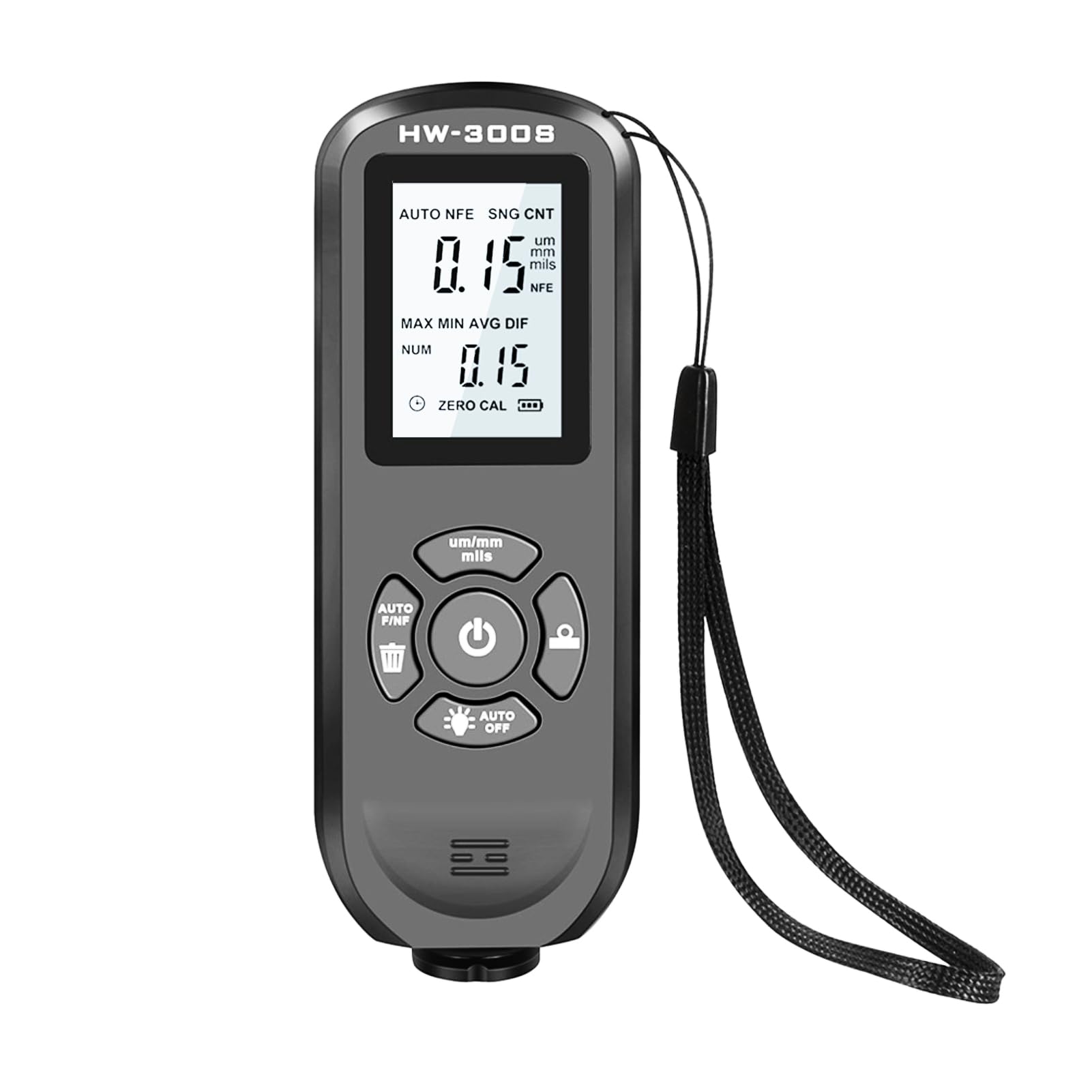 Medidor de Espesor 0-2000um Recubrimiento con LCD Pantalla Digital 3 Unidades Medidor de Espesor Pintura Herramienta de Medición de Espesor de Pintura Automotriz(Negro)