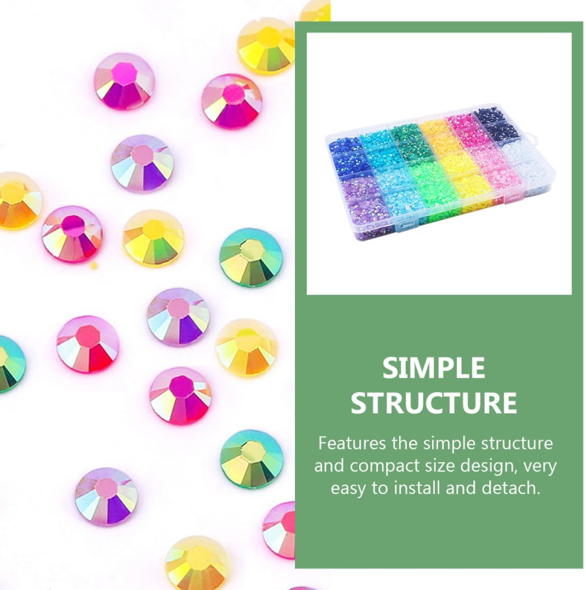 24-Count Jelly Resin Nail Art Diamonds Flatback AB Resin Rhinestones for DIY Manicure Crafts Suitable for Nail Art Enthusiasts and Professionals