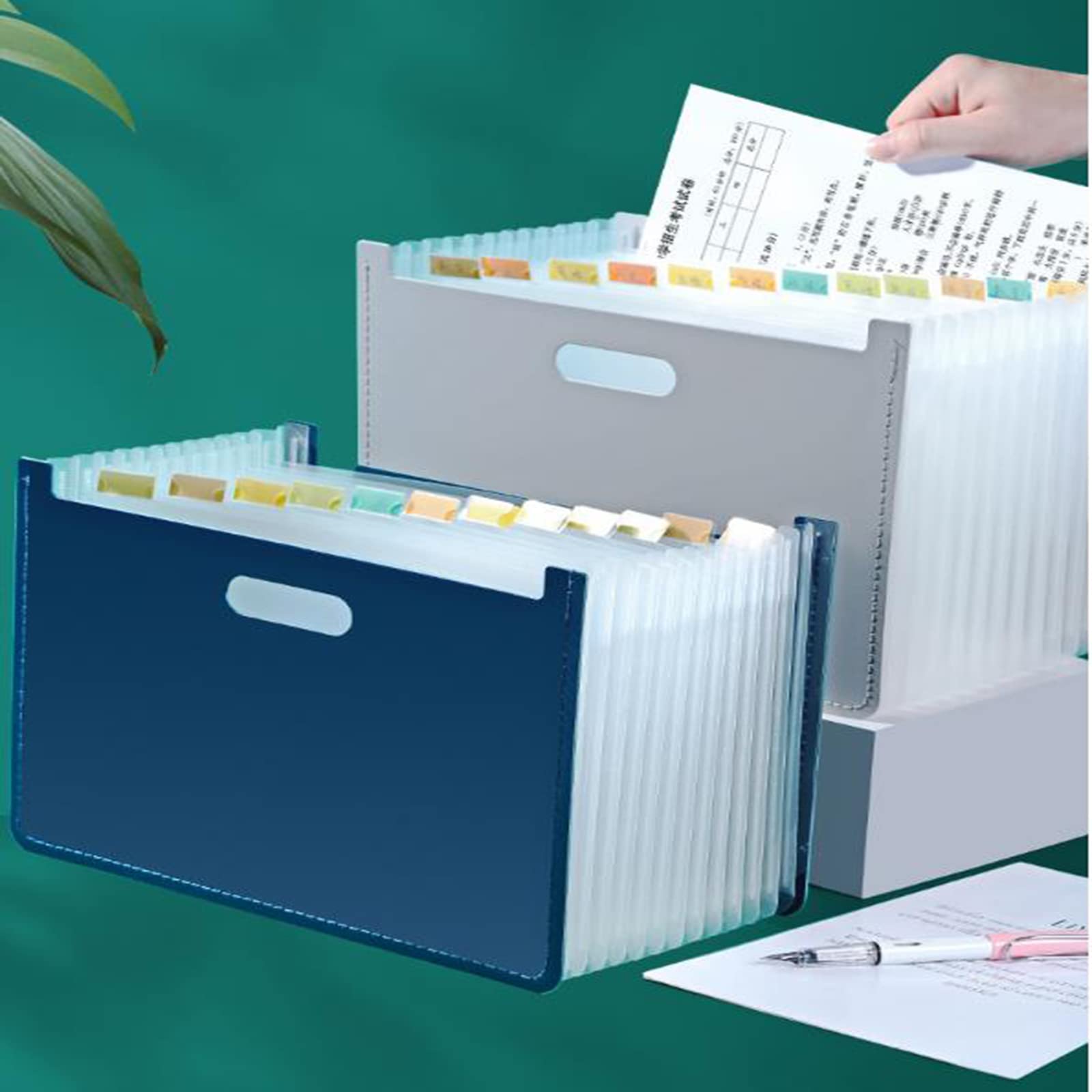 Borsa per Documenti per Fisarmonica, Cartella A4 Borsa per Documenti per organi Portatile 2 in 1 Nuova Carta di Prova per Articoli di cancelleria per Ufficio/Affari/Scuola, Grigia, Borsa per