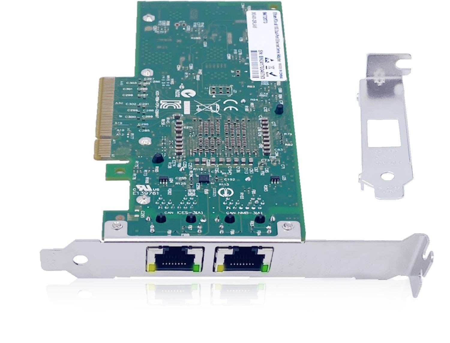 Elfcam® - Scheda di Rete 10Gb in 2x RJ45 per Intel X540-T2 - Chip X540, Adattatore LAN 10Gb PCI Express x8, Scheda NIC 10Gb per Windows Server, Windows 7/8/10, Linux