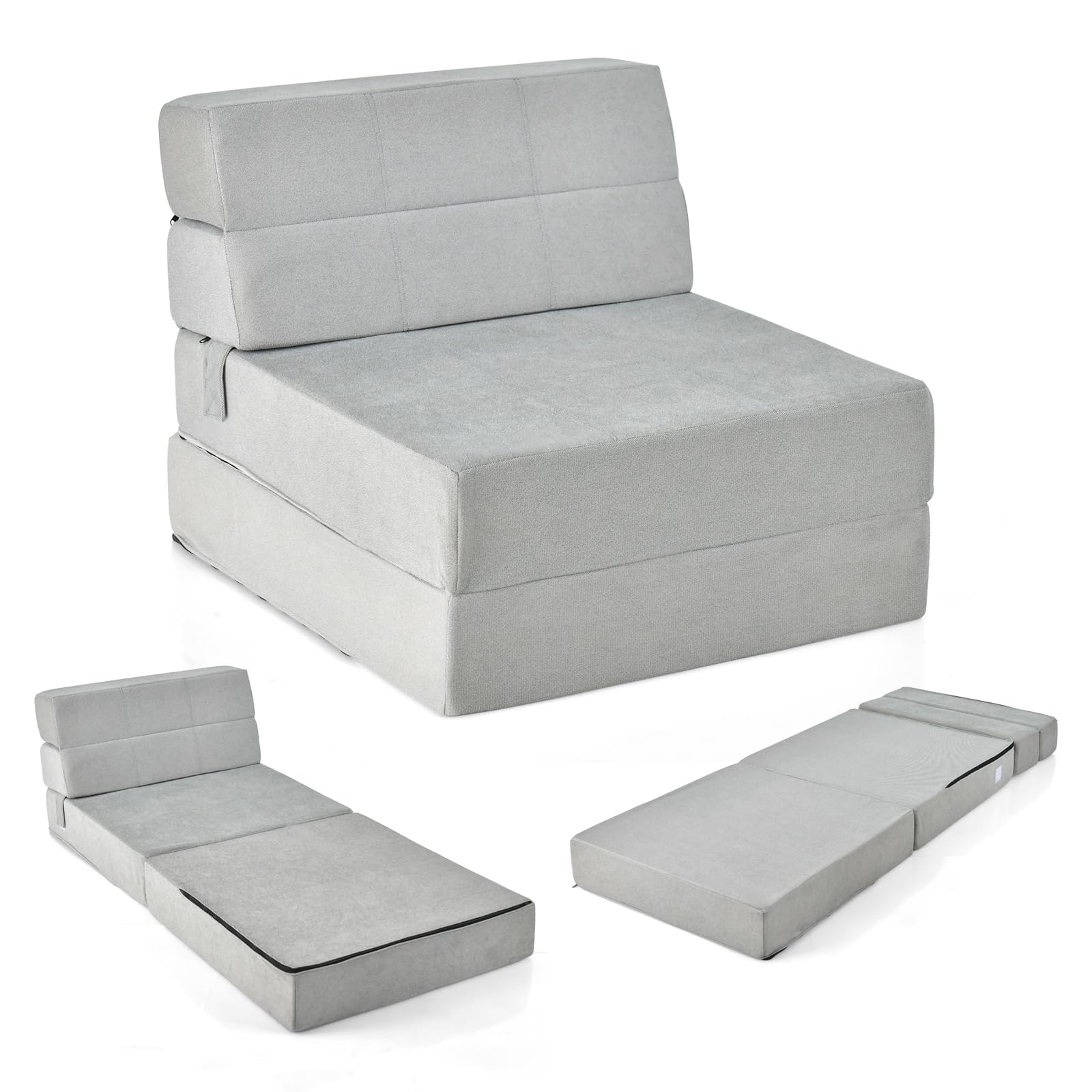 FANTASK Sofá Cama Plegable 3 en 1, colchón Plegable, Espuma Extra Gruesa (15 cm), sofá Cama, colchón de Suelo, colchón Plegable, colchón de Invitados con Funda extraíble y Lavable, 190 x 71 x 15 cm,