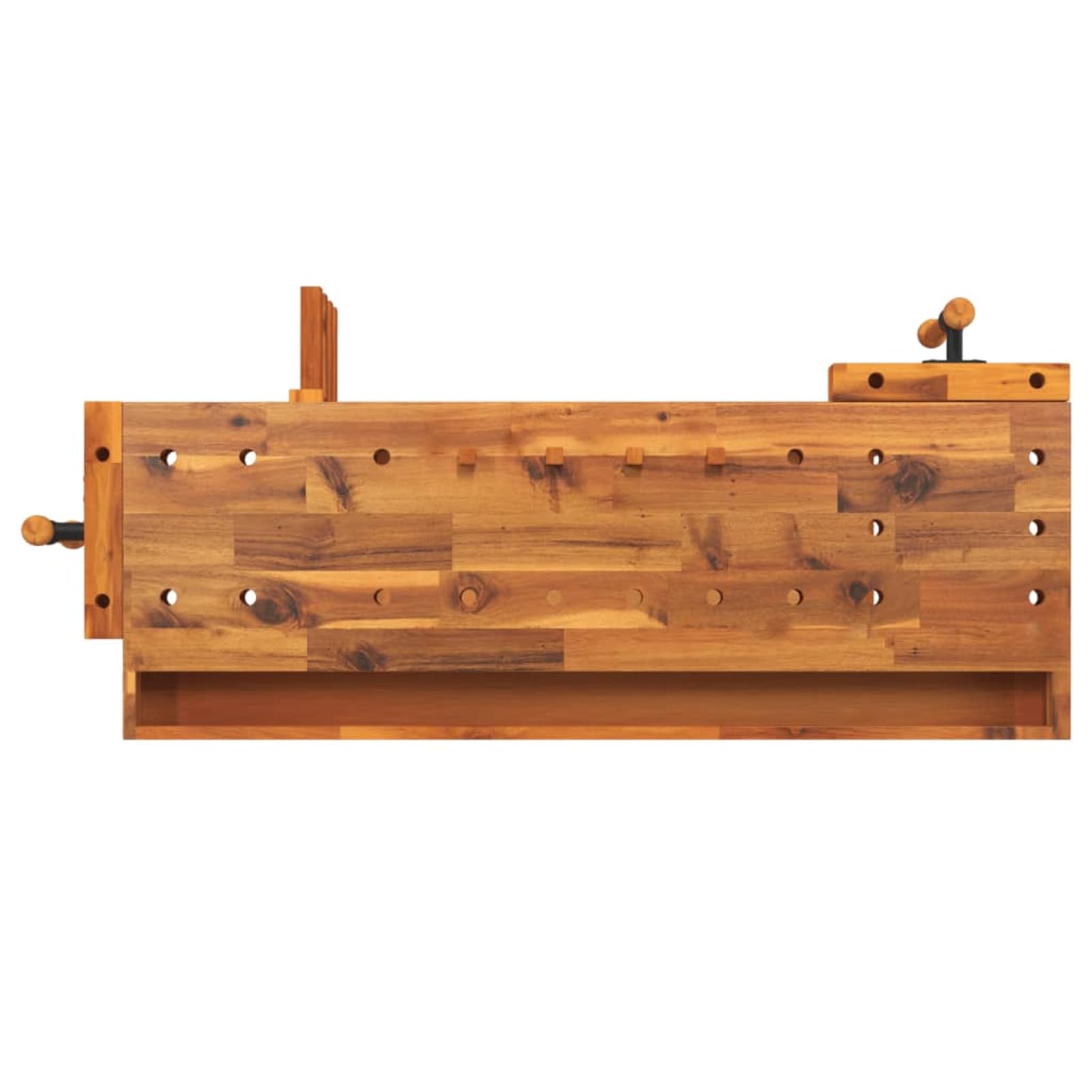Homgoday Banco de trabajo con cajón y virutas, 92 x 48 x 83 cm, de madera maciza de acacia, banco de trabajo para garaje o taller V1