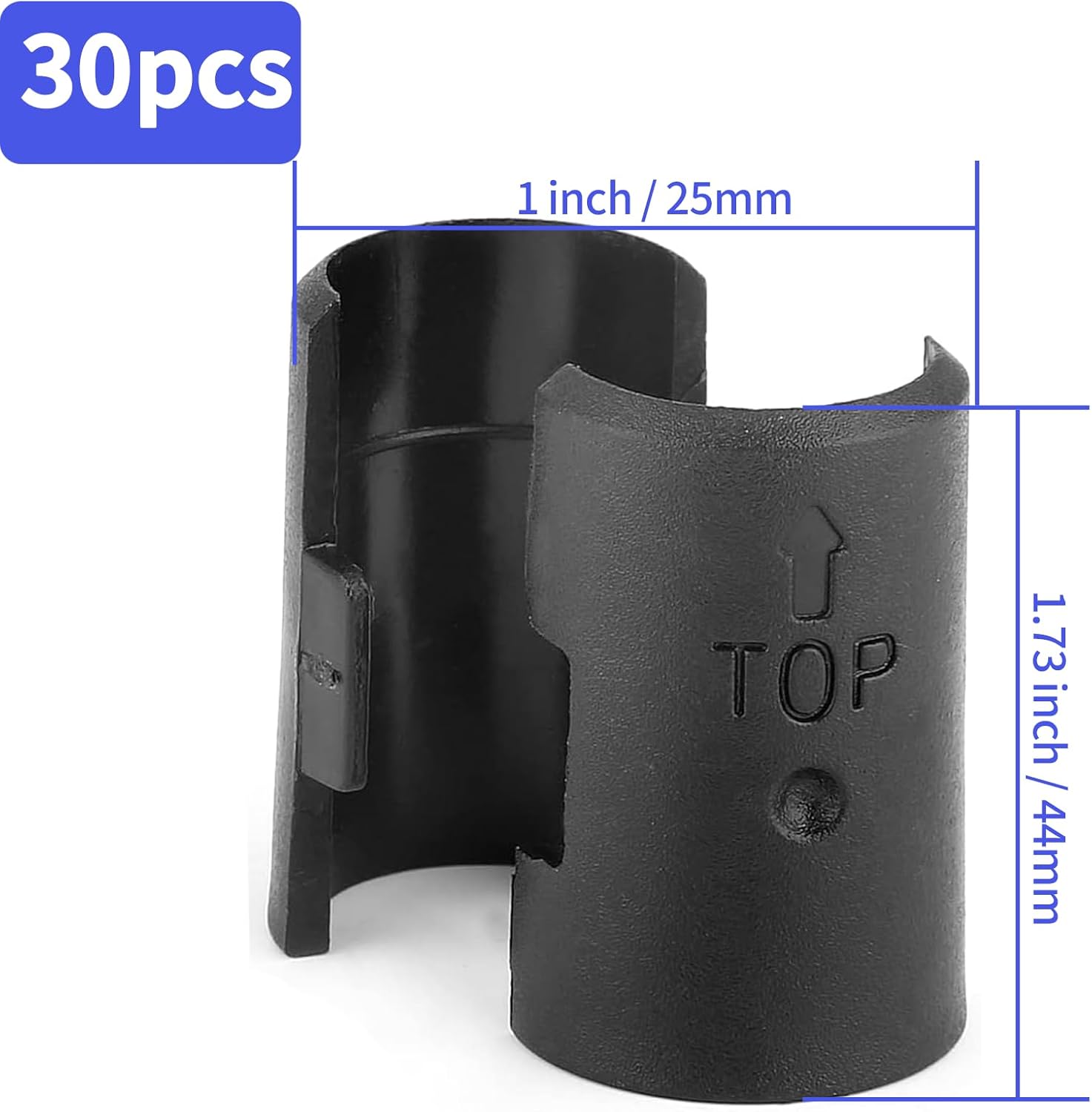 30 Pack Black Wire Shelf Clips 1 inch Wire Shelf Clips, Plastic Shelving Clips Shelf Lock Clips Round Plastic Clips, Shelf Support Clips for Wire Shelving System (15 Pairs)