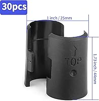Vista 3 de Paquete de 30 clips de alambre negro para estantes de 1 pulgada, clips de plástico para estantería, clips de plástico redondos de plástico, clips