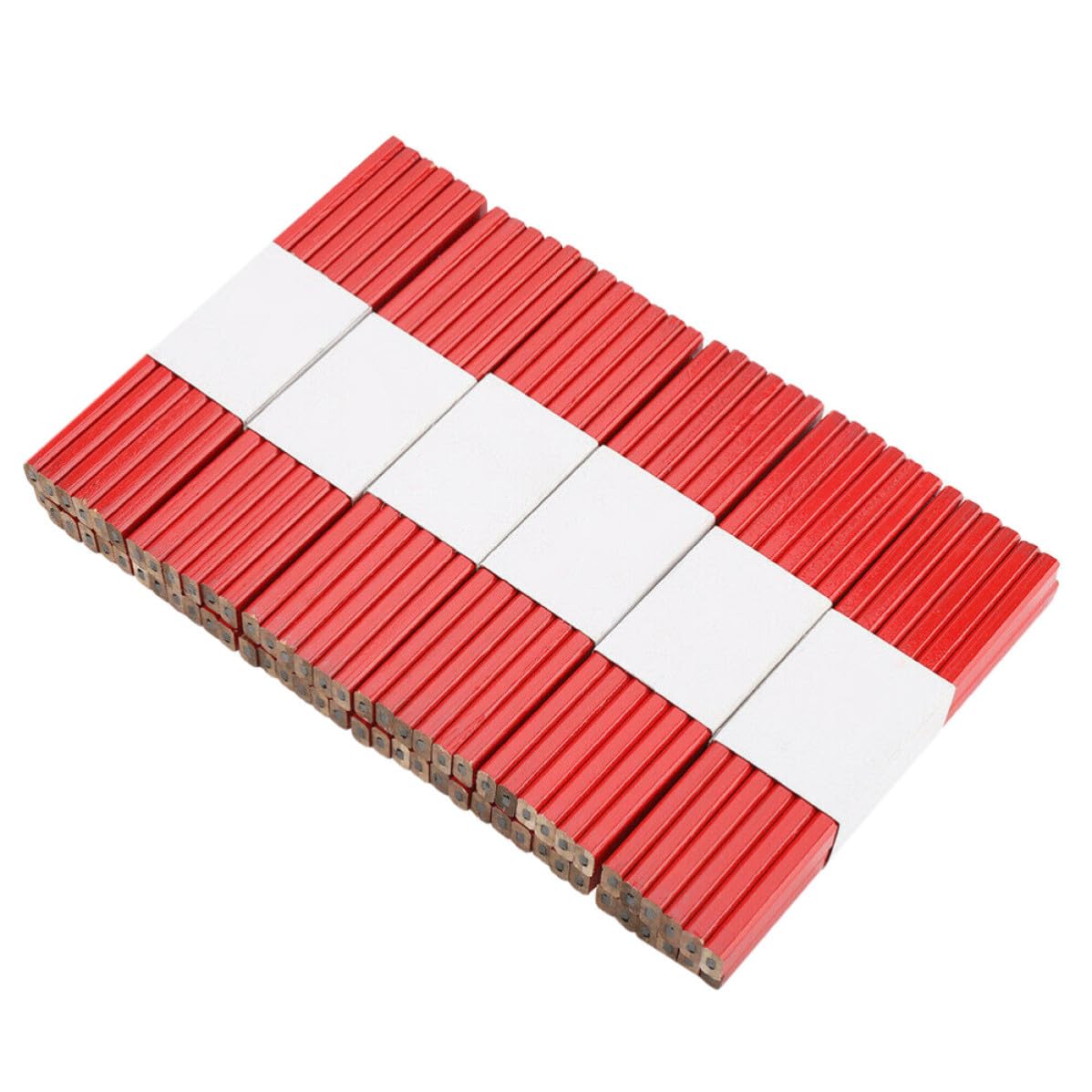 Uonlytech Matite da Carpentiere Resistenti Agli Urti e Facili da Spezzare 72 Ottagonali in Legno Rosse per Scrivere su Superfici Dure e Irregolari
