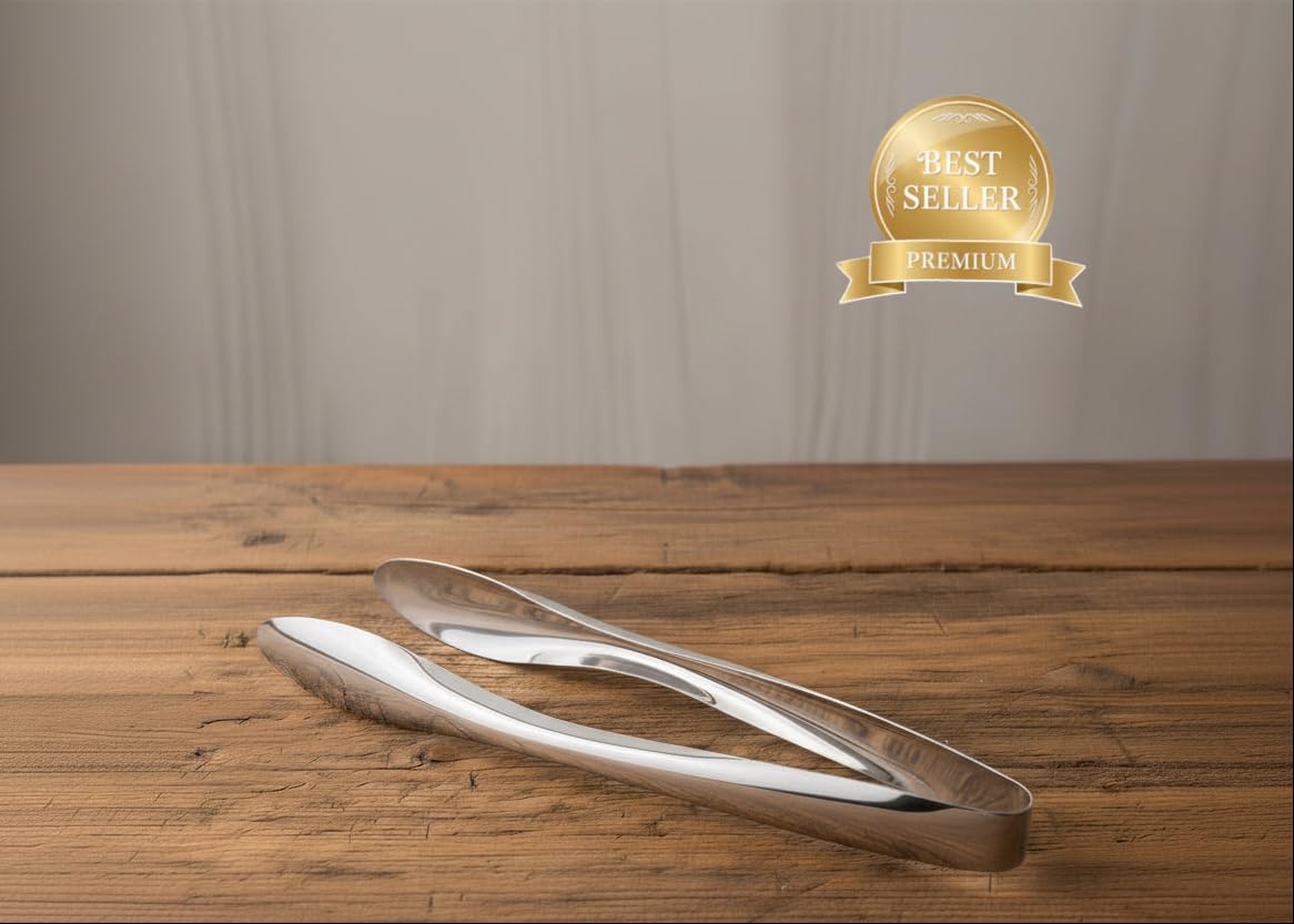 Cuisinox TON9X - Pinzas para servir, acero inoxidable, color plateado