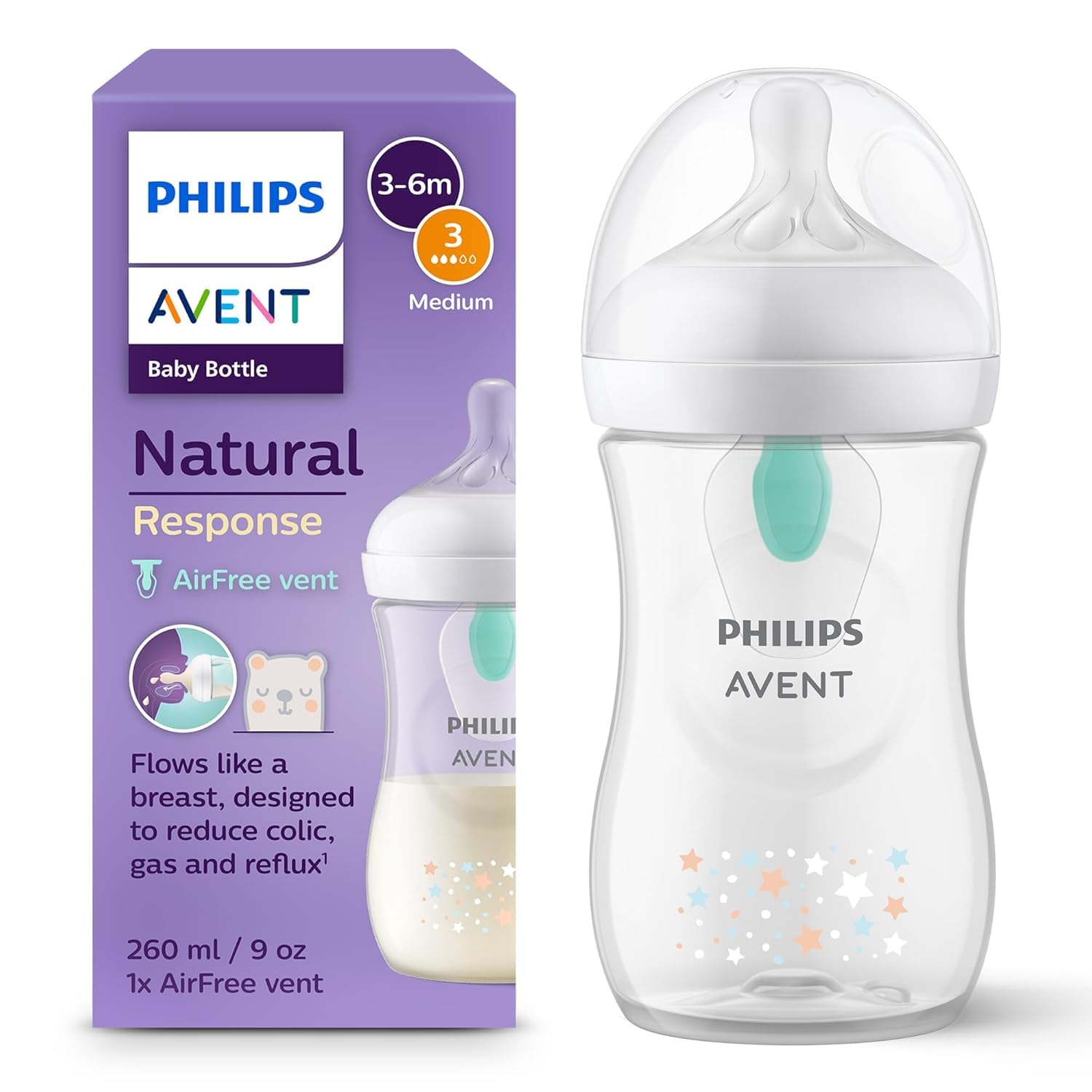 Set aus AVENT Schneller Premium-Fläschchenwärmer Modell SCF358/00 + Philips AVENT Babyflaschen Natural Response – Babyflaschen mit AirFree Ventil, 260 ml, BPA-frei (Modell SCY673/82)