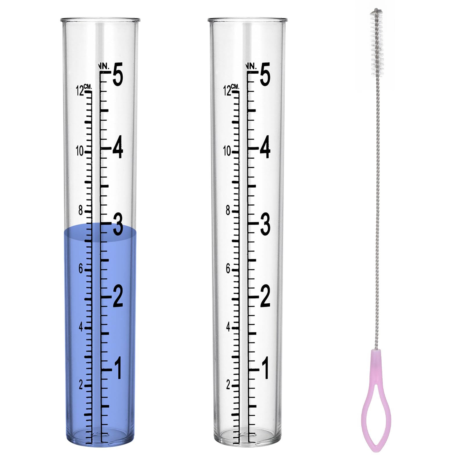 2 Pcs Rain Gauge Replacement Tube for Outdoor, 5 Inch Acrylic Rain Gauge for Yard, Garden, Lawn, Deck, Farm, with 1 Clean Brush-picture-18