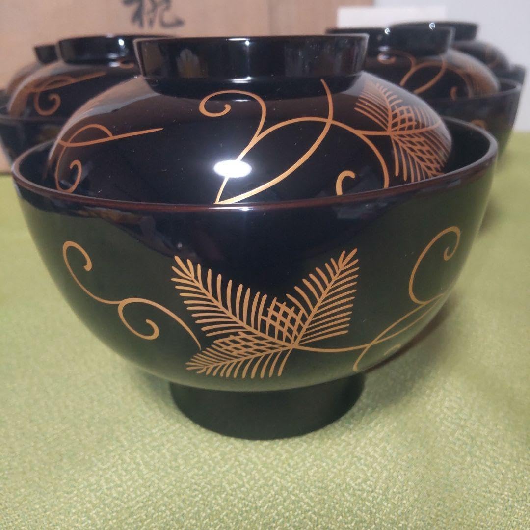 輪島塗 大向高洲堂 雑煮椀 五客 蒔絵 正月 未使用】輪島塗 大向 輪島塗 大向高洲堂 雑煮椀 五客 蒔絵 正月 未使用】輪島塗 大向