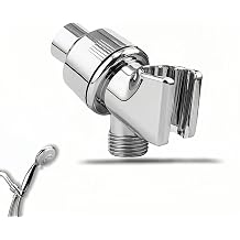 Adjustable Shower Head Holder, Chrome, 1/2 Inch NPT Universal Connection, 360-Degree Rotating Brass Ball, ABS Body, Handheld Shower Arm Mount Adapter