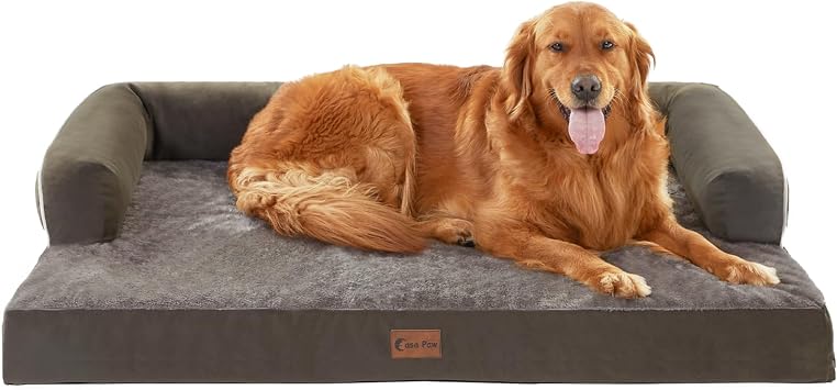 Orthopedic Dog Bed for Extra Large Dogs Waterproof Dog Bed Extra Large Size Memory Foam Dog Sofa Bed with Comfort Bolster, Removable Washable Cover and Non-slip Bottom XL, Dark Green