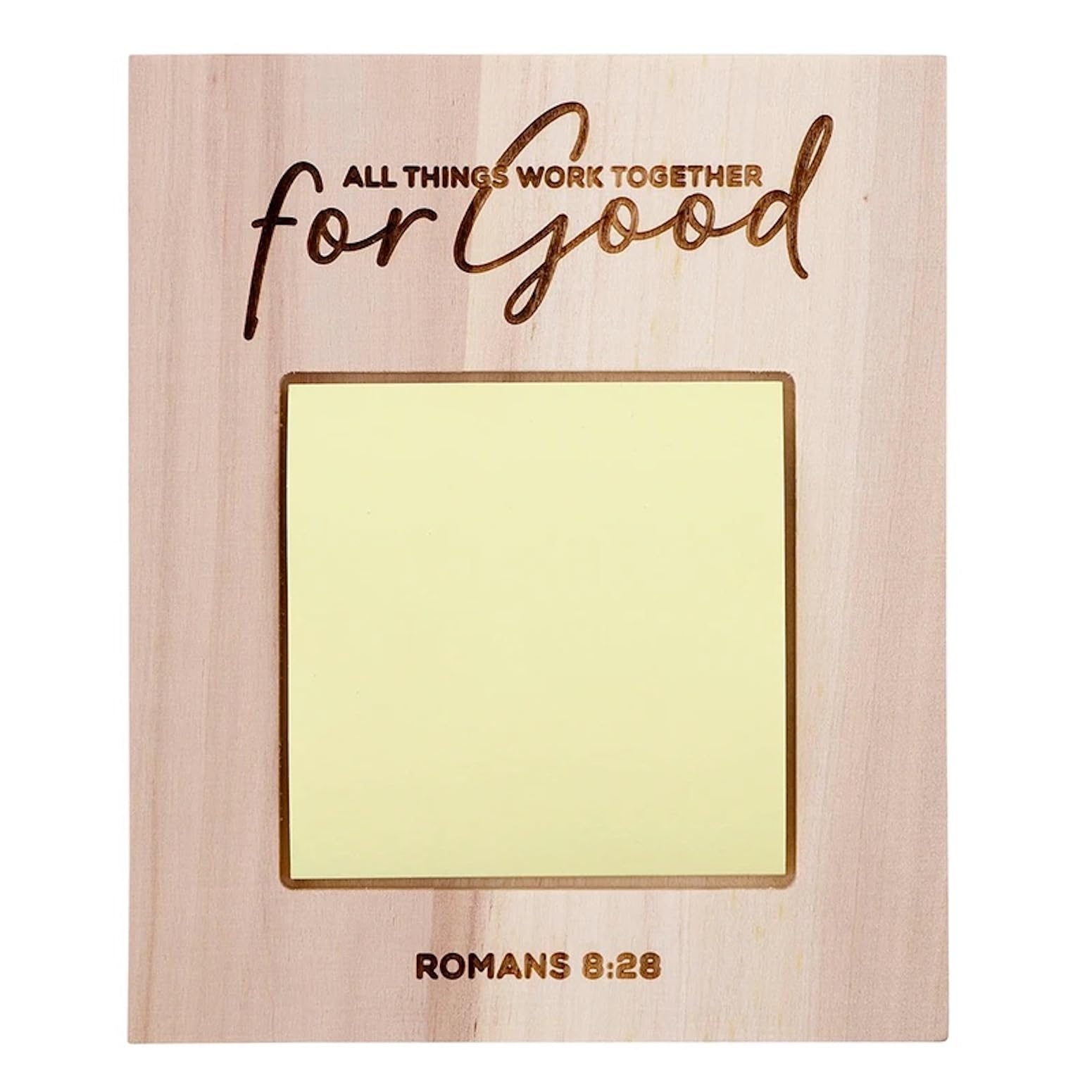 Living Grace Lot de 6 supports de notes adhésifs en bois gravé avec inscription « All Things for Good »