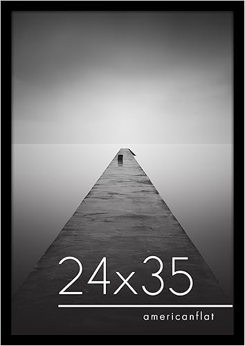 Americanflat Marco para póster con marco de madera de ingeniería y cubierta de plexiglás pulido, formatos horizontal y vertical, para pared, con