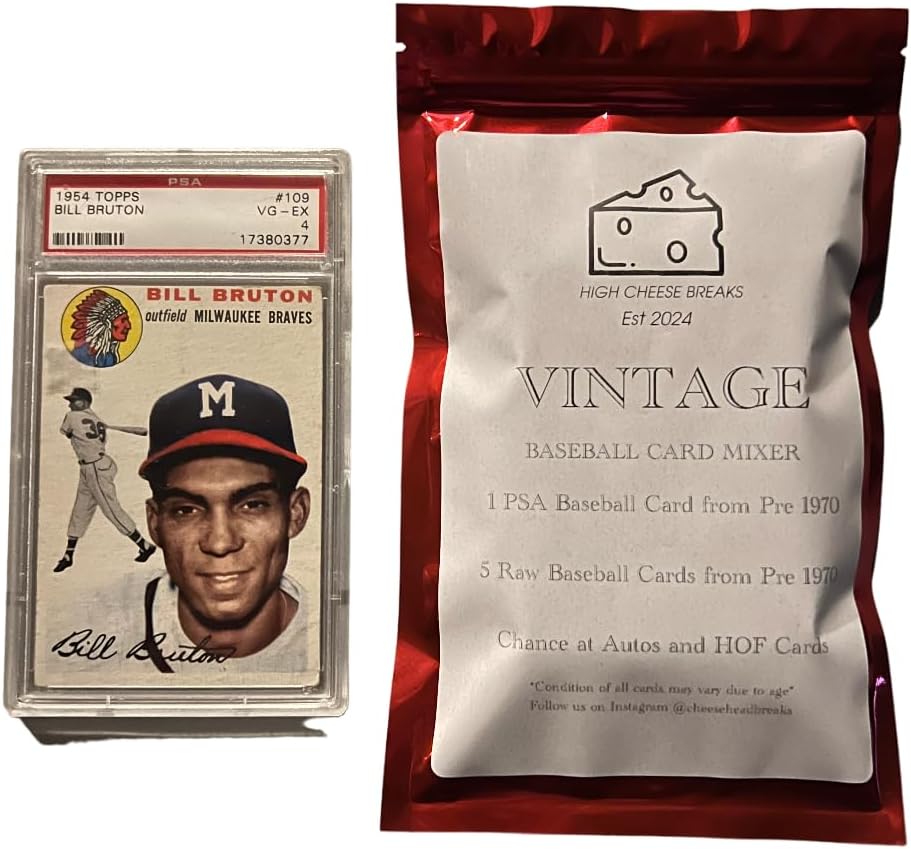 Cheesehead Breaks Vintage Baseball Card Mixer 1 PSA Pre-1970 Card and 5 Pre-1970 Ungraded Cards. Look for Hall of Famers and Autos.
